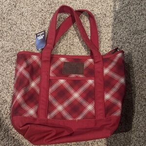 Lands' End Classic Red Check Shoulder Bag